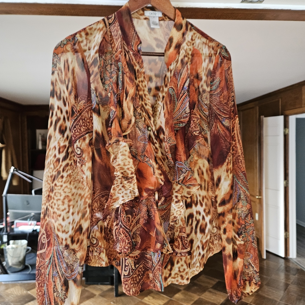 Chic Animal Print Blouse